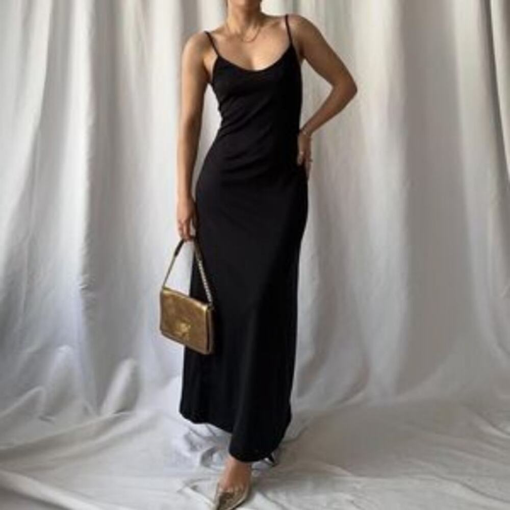 Vivienne Tam Black Slip Midi Dress